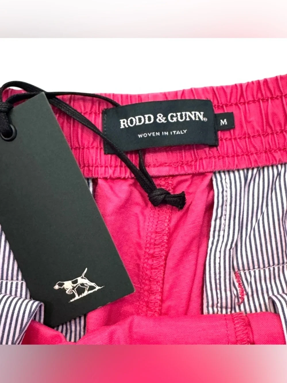 NWT! Rodd & Gunn Glenmark 7” Resort Shorts – Geranium Pink Linen Cotton – Size M